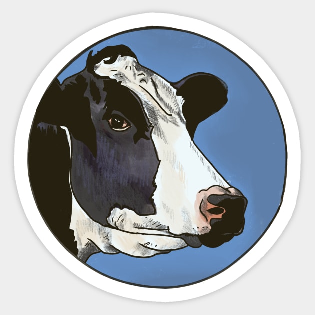 Cow- Circle Edit Sticker by shehitsback